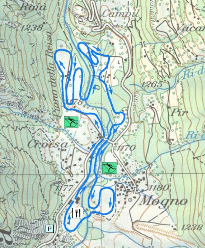Cartina tracciato sci di fondo Mogno